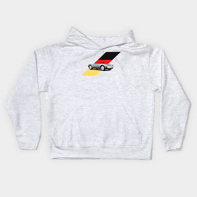 550 Spyder German Print Kids Hoodie by Auto-Prints